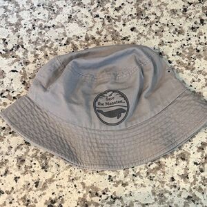 Gray Bucket Hat with Manatee Logo
